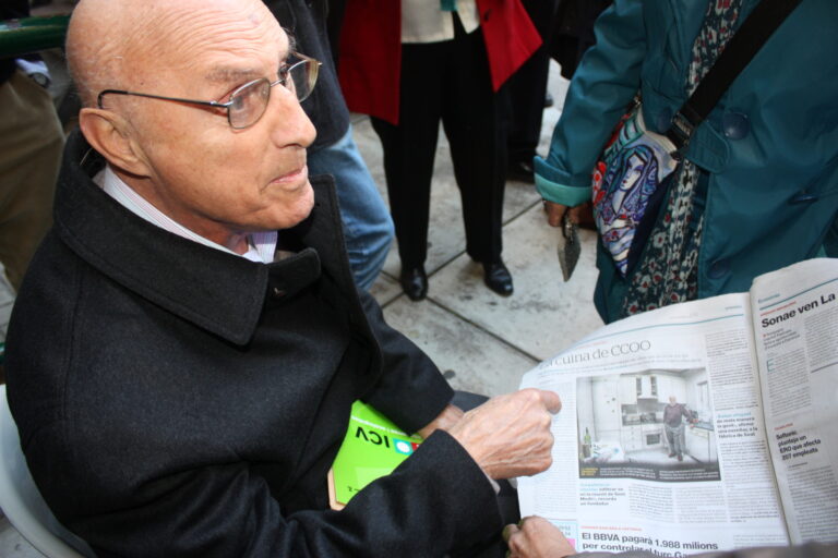 Josep Maria Folch en un acte de commemoració de l'assemblea de Sant Medir: Foto CCOO