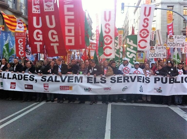 Manifestació de funcionaris contra les retallades, en una imatge d'arxiu