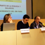 Cabassés, Paradas i González en el panel de la jornada de la UGT foto: Tomeu Ferrer