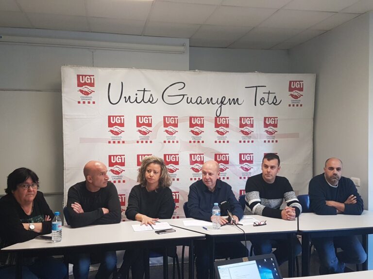 Roda de premsa de la UGT de Catalunya sobre el conveni de Nestlé foto: UGT de Catalunya