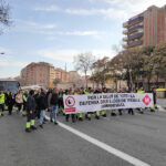 Manifestació de treballadors de Metro durant la vaga foto: comitè Metro