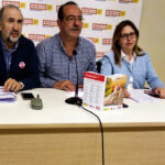 Julián Gutiérrez, Miquel Lluch i Ana Martínez, responsable de la dona de CCOO foto: Tomeu Ferrer