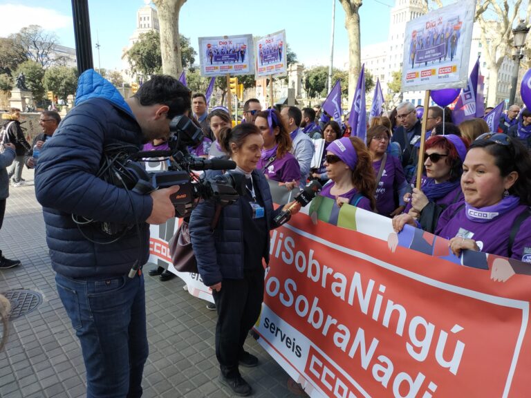 Acció de treballadores de Dia el 8 de maç passat, foto: CCOO