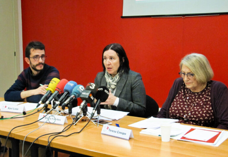 D'esquerra a dreta, Xavi Loza, Sonia Fuentes i Teresa Crespo d'ECAS foto: ECAS