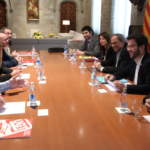 Reunió entre sindicalistes i Govern català en una foto d'arxiu autor:Jordi Bedmar Gencat