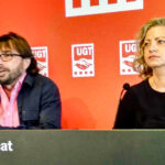 Camil Ros i Patrícia Buil presentant l'acord amb el grup Jorge