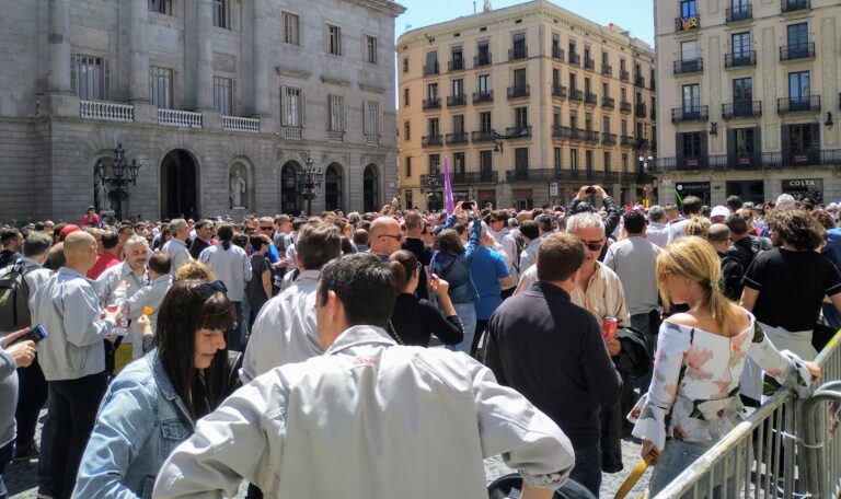 Treballadors de Nissan concentrats a Plaça de Sant Jaume el Primer de Maig de 2019 foo: Tomeu Ferrer