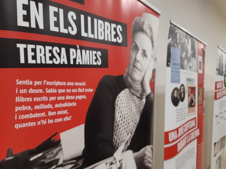 Imatge de l'exposició sobre Teresa Pàmies, a la seu de CCOO foto: CCOO