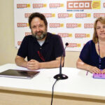 Ricard Bellera i Cristina Torre, de CCOO, durant la roda de premsa foto: Tomeu Ferrer