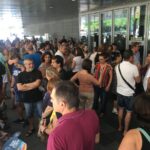 Concentració de treballadors de l'Ajuntament de Badalona en protesta per la calor amb la qual han de treballar. Foto: @LaCotorra, CCOO