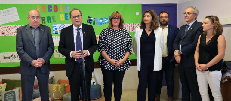 El president català, Quim Torra, i el conseller Bargalló inauguren el curs 2019/20 al CEIP Torre de la Miranda, a Cornellà | Foto: Generalitat