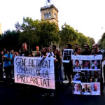 Protesta contra la precarietat dels estudiants de la UB de Barcelona a Gran Via foto: @lluitaub