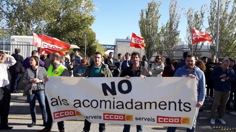 Concentració de treballadors de BBVA IT a El Prat foto: CCOO