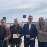 D'esquerra a dreta, Josep Antoni Pozo, Jordi Font, Roger Heredia i Camil Ros en l'homenatge a les victimes del franquisme foto: Tomeu Ferrer