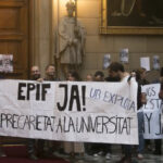 Protesta doctorands a la Universitat de Barcelona (UB)