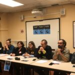 Roda de premsa dels representants sindicals d'Educació al Baix Llobregat