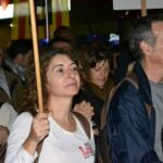 Araceli Fuentes, en una manifestació font Educació CCOO