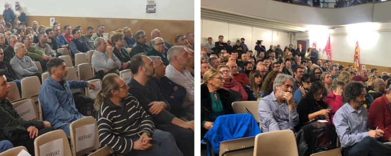 Assemblees de delegats de CCOO i UGT preparant la vaga general petroquimica de Tarragona