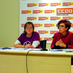 Lídia Sandalinas i Alba Garcia, durant las roda de premsa de CCOO Foto: Tomeu Ferrer