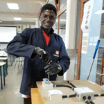 Algaie Jarju, durant les pràctiques als Salesians de Sarrià. | Foto: cedida.